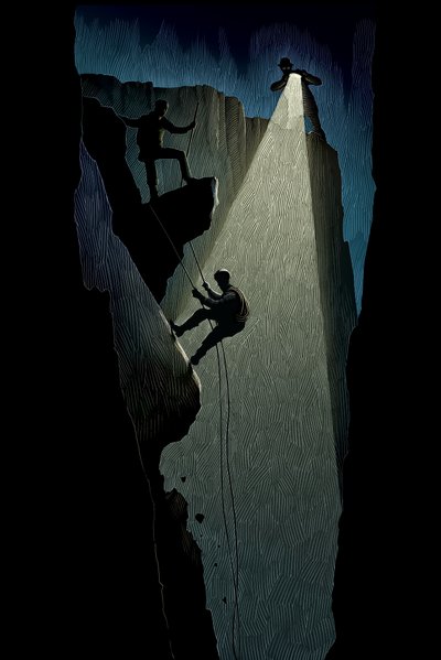 地心之旅》，2007 年（刮画板，数码上色） 作者 