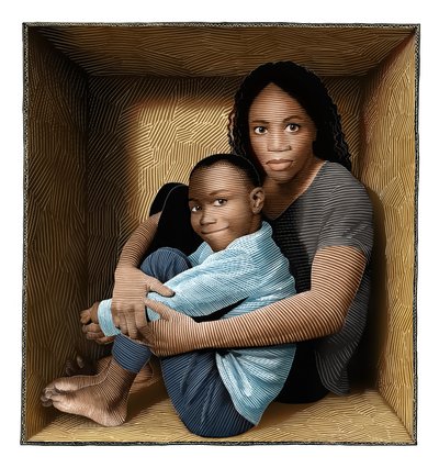 房间》，2018 年（刮画板，数码上色） 作者 