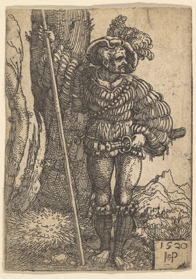 A Lansquenet，1520年。 作者 塞巴尔德·比哈姆