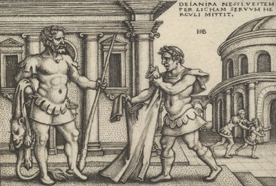 利查斯将内瑟斯的衣服带给海格力斯，出自《海格力斯的劳动》。 作者 塞巴尔德·比哈姆