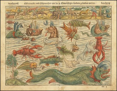 1570 年版 Sebastian Münster 的《海怪图 作者 塞巴斯蒂安·芒斯特（Sebastian Munster）