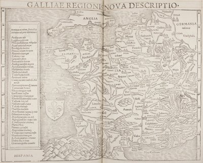 Cosmographia，Galliae 的细节 作者 塞巴斯蒂安·芒斯特（Sebastian Munster）