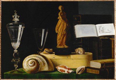 Nature morte a la statuette et aux coquillages - 雕像与贝壳的静物... 作者 塞巴斯蒂安·斯托斯科普夫（Sebastian Stoskopff）