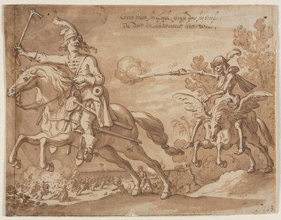 1631年，骑马追逐飞行骑士的死亡。 作者 塞巴斯蒂安·弗朗克斯（Sebastian Vrancx）