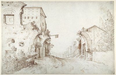 水渠废墟中的路边旅馆 作者 塞巴斯蒂安·弗朗克斯（Sebastian Vrancx）
