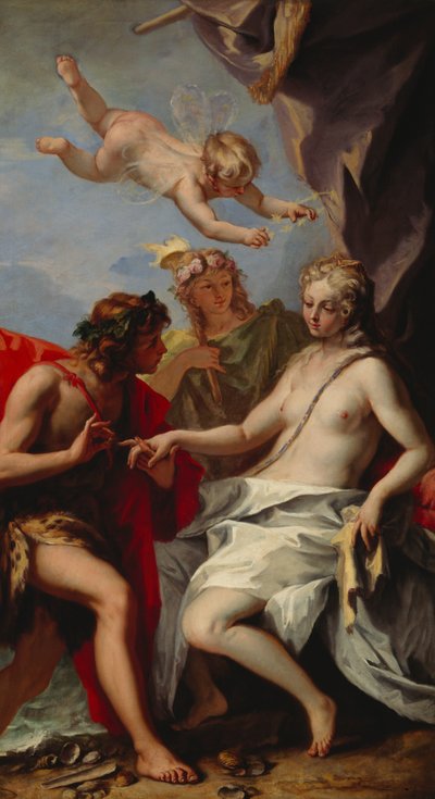 巴克斯和阿里阿德涅（布面油画） 作者 塞巴斯蒂亚诺·里奇（Sebastiano Ricci）
