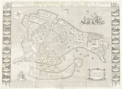 威尼斯城的图腾式表现法 作者 Sebastiano Ricci、Lodovico Ughi、Giovanni Antonio Faldoni 与 Francesco Zucchi 一起绘制地图