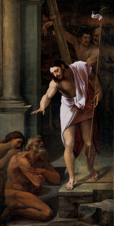 ""Christ aux limbes"" (Christ in Limbo) Peinture de Sebastiano del Piombo (1485-1547) 1516 Dim 226x114 cm Museo del Prado, Madrid 作者 塞巴斯蒂亚诺·德尔（c.1485-1547）皮翁博
