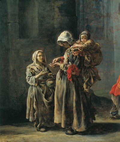 乞丐，塞巴斯蒂安·波登（Sebastian Bourdon，1616-1671）绘制，细节 作者 Sébastien Bourdon