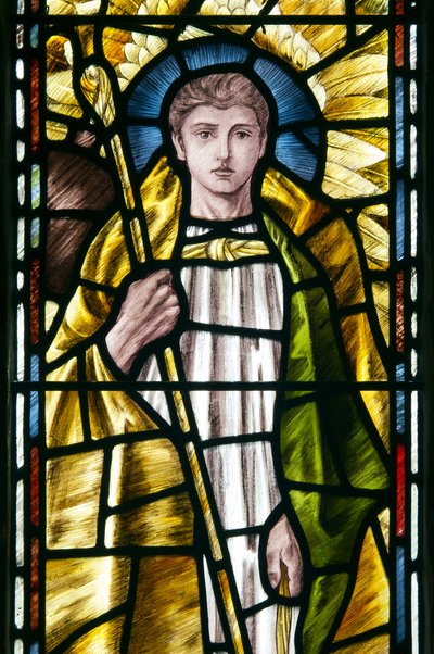 Mortehoe，St Mary，Heaton Butler＆Bayne，Selwyn Image，Archangel St Raphael detail，c.1890 作者 塞尔温图像塞尔温图像