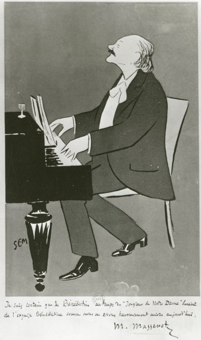 French composer Jules Massenet playing (drawing) 作者 塞姆