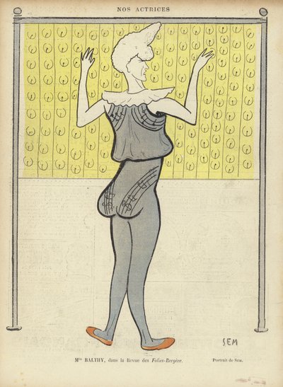 Louise Balthy，法国女演员，在Folies-Bergere，Le Rire的插图 作者 Sem