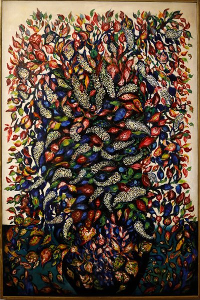 花和水果，约1920年（布面油画） 作者 塞拉芬·路易斯
