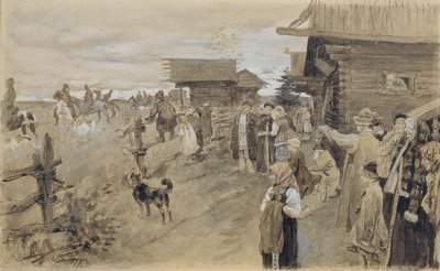 1907年与Borzois一起狩猎 作者 谢尔盖·阿塞涅维奇·维诺格拉多夫
