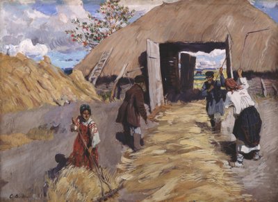 脱粒，1916年 作者 谢尔盖·阿塞涅维奇·维诺格拉多夫