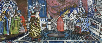 沙皇撒旦童话故事插图：普希金（A. Pushkin） 作者 谢尔盖·瓦西里耶维奇·马留丁