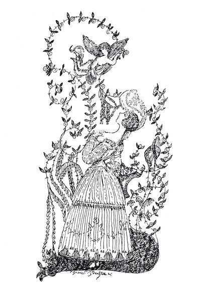 S. Makovsky着作《蓝玫瑰》的插图，1907年 作者 谢尔盖·尤里耶维奇·苏代金