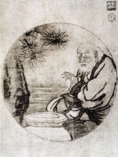 老子画像，公元前6世纪的中国哲学家，东洋节士（1420-1506）绘制，日本文明，室町时代 作者 SesshûTôyô