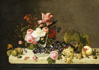 鲜花和水果 作者 Severin Roesen