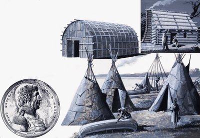 不同类型美国印第安人的家园（水粉画纸） 作者 塞韦里诺·巴拉尔迪