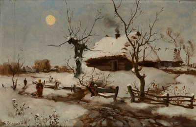 雪中小屋（布面油画） 作者 Seweryn Bieszczad