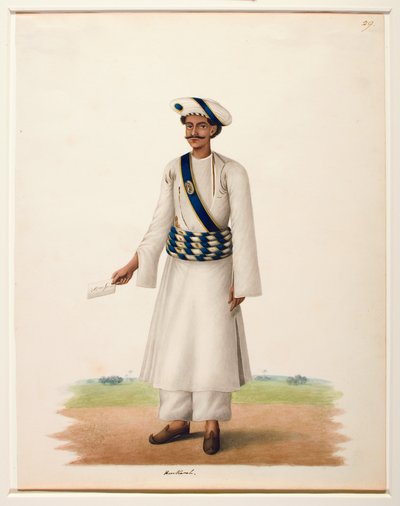Harkarah写了一封信，c.1846（纸上不透明的wc） 作者 Karraya的Shaik Muhammad Amir