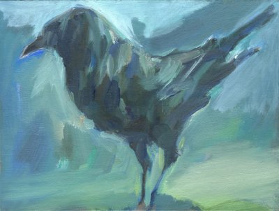 行走的绿乌鸦》，2024 年（布面油画） 作者 肖恩·凯里