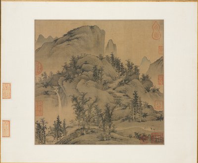 秋天的山里的旅行者，1300年代上半期。 作者 盛某