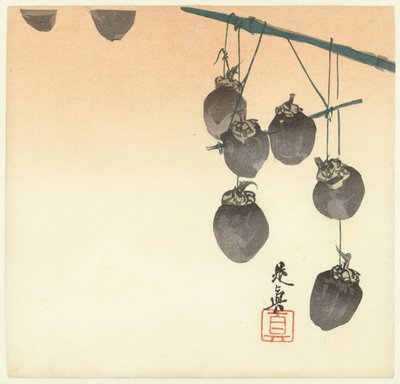 晾晒柿子 作者 Shibata Zeshin