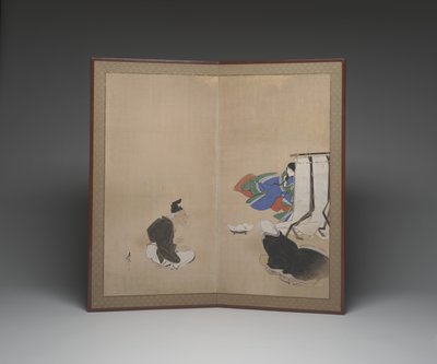 竹刀的故事（纸上的墨水，彩色和金色） 作者 Shibata Zeshin