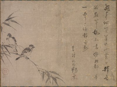 麻雀与竹子 作者 爱经灵觉