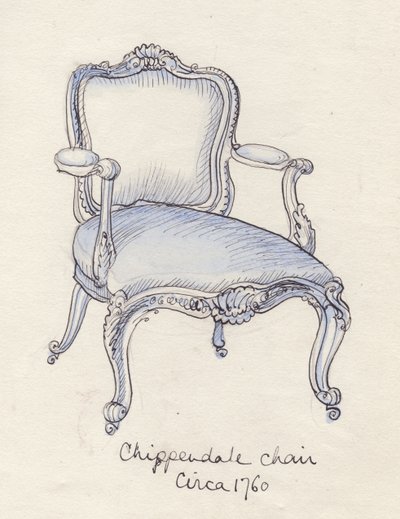 Chippendale椅子"，约1950年。 作者 雪莉·马卡姆