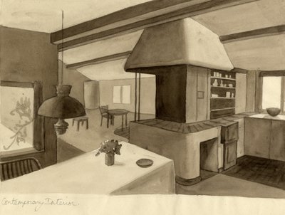当代室内"，约1950年。   作者 雪莉·马卡姆