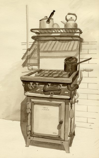 燃气灶，1951年。 作者 雪莉·马卡姆