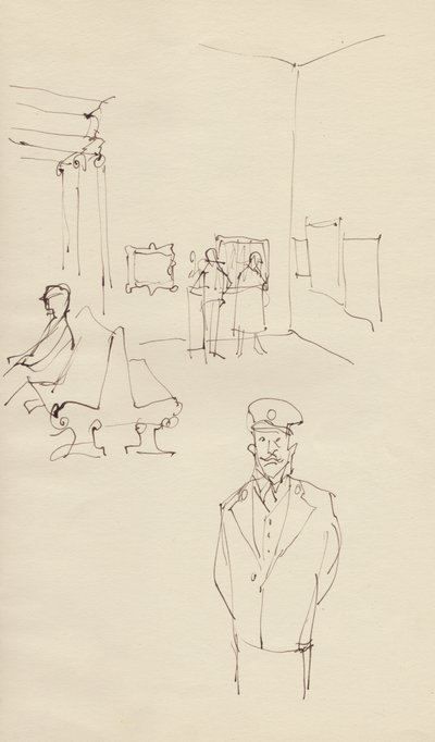 艺术馆的警卫，约1950年。 作者 雪莉·马卡姆