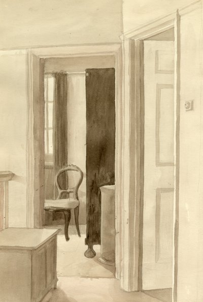 内部有椅子，约1950年。 作者 雪莉·马卡姆