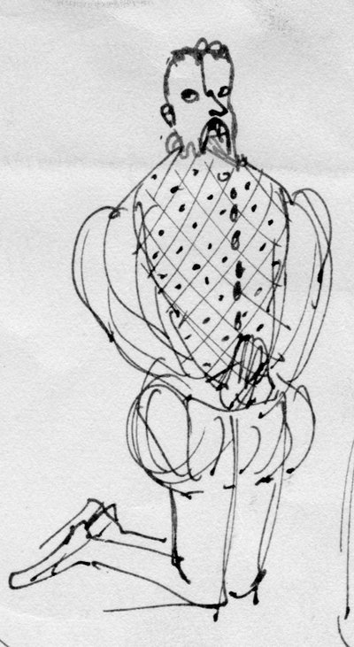 穿着时代服装的男子，约1950年。 作者 雪莉·马卡姆