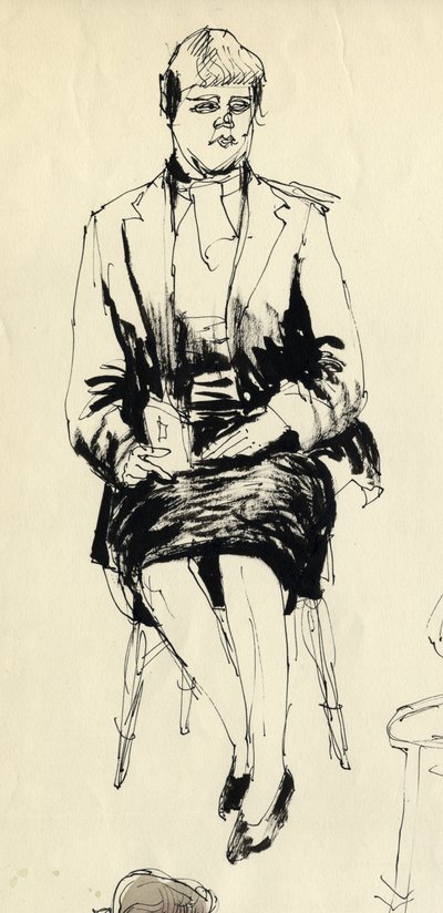 坐着的女人，1953年。 作者 雪莉·马卡姆