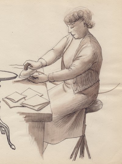 熨烫的女人，1951年。 作者 雪莉·马卡姆