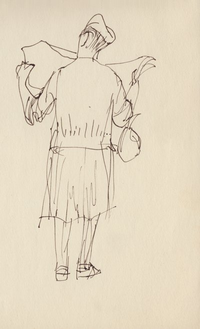 阅读报纸的妇女，约1950年。 作者 雪莉·马卡姆
