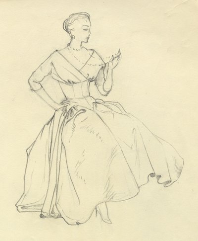 戴项链的女人，约1952年。 作者 雪莉·马卡姆