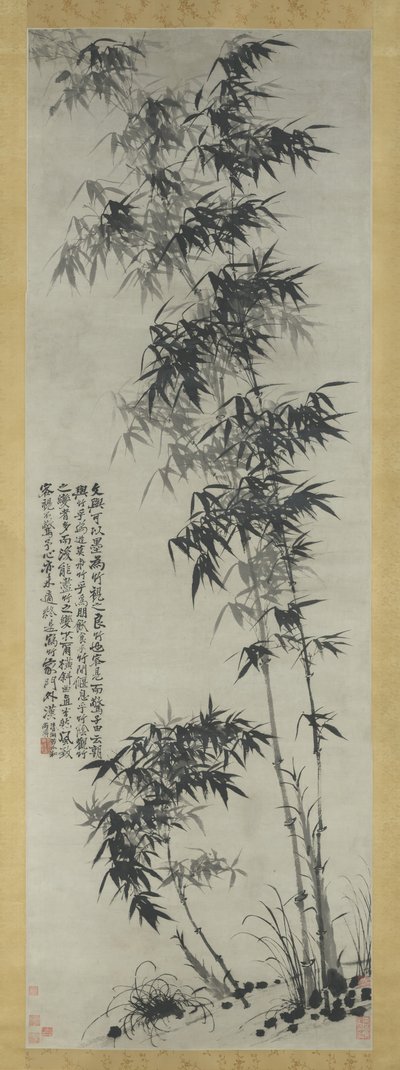 竹在风雨中，ca。 1694。 作者 石涛