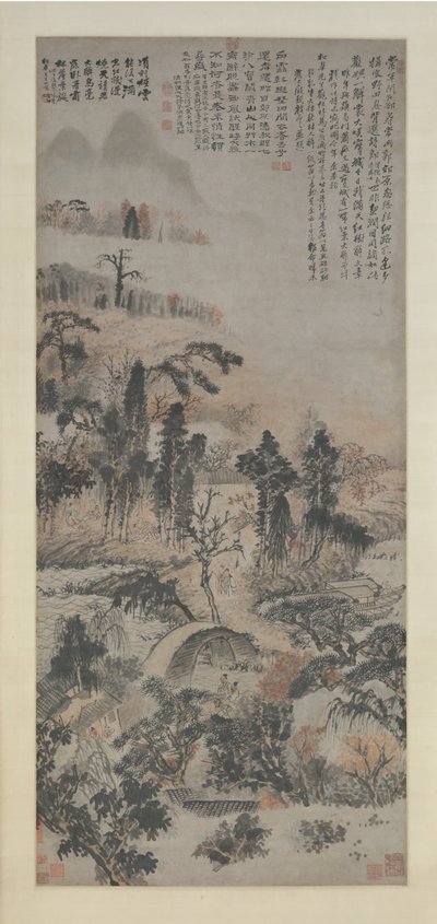 醉在秋林中，约1702年。 作者 石涛