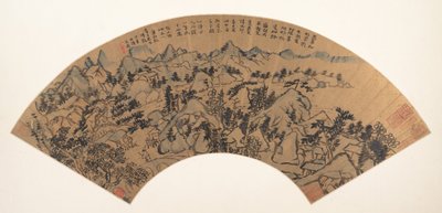 景观，日期为1699年。 作者 石涛
