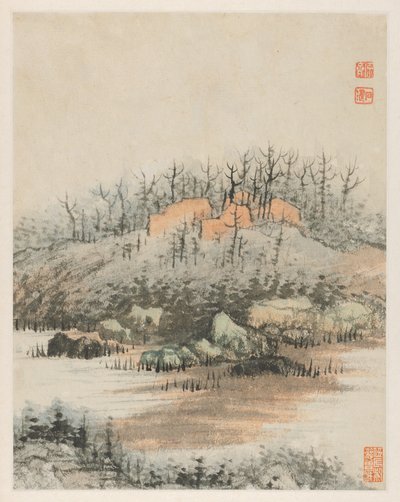 秦淮河，1642-1707年。 作者 石涛