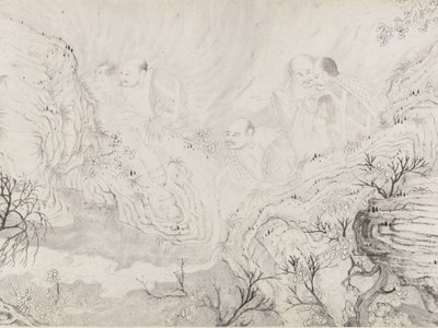 十六罗汉》，日期为1667年。 作者 石涛