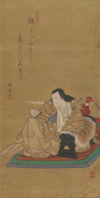 演员Arashi Rikan I的画像，约。 1812。 作者 北斋斋子