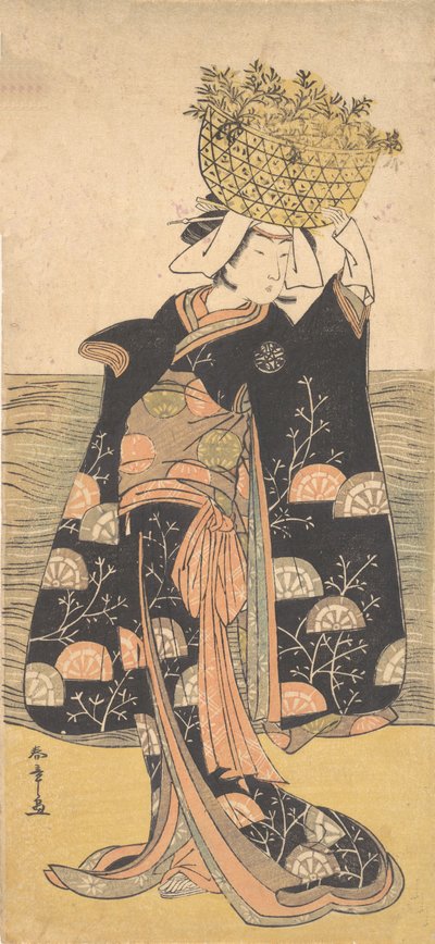 第一任中村中藏扮演白菊的幽灵，约1778年。 作者 春庄