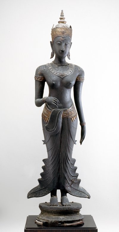 站立乌玛，素可泰风格（镀金青铜） 作者 连体学校