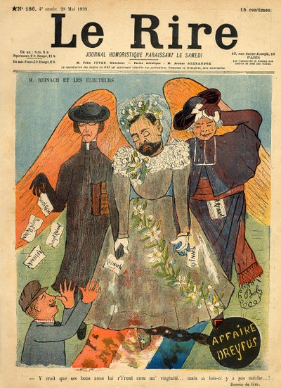 约瑟夫-莱纳赫的漫画，摘自1898年5月28日的 "Le Rire "杂志封面（彩色平印）。 作者 Sibylle Gabrielle de Riqueti de Mirabeau